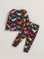 SHEIN Baby Boy Dinosaur Print PJ Set