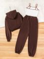 SHEIN Teen Girl Letter Graphic Contrast Binding Cami Top & Sweatpants & Hoodie