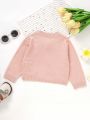 Solid Color Button Up Cardigan For Baby Girl