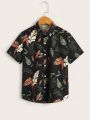 SHEIN Kids SUNSHNE Boys Tropical Print Shirt