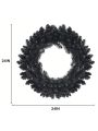 Costway 24inch Pre-lit Christmas Halloween Wreath Black w/ 35 Purple LED Lights