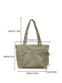 Multi-pocket Solid Color Large Capacity Shoulder Bag