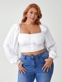 Steven Sweet Plus Size Solid Color Cropped Shirt