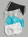 Men 4pcs Contrast Binding Boxer Brief