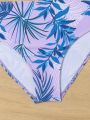 Tween Girls' Tropical Printed Swimsuit Set