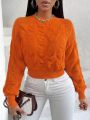 SHEIN Slayr Wavy Round Neck Drop Shoulder Sweater