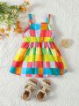 Baby Girl Plaid Printed Sleeveless Dress