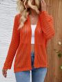 Women's Solid Color Mesh Knitted Cardigan