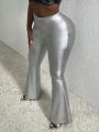 SHEIN Slayr Women's Metallic Bell Bottom Pants