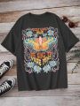 Teen Girls' Casual Flower, Butterfly & Letter Printed Short Sleeve T-Shirt