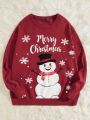 SHEIN Men Plus Christmas Snowman & Slogan Graphic Sweater