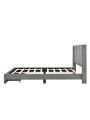 Upholstered Queen Size Storage Bed Linen Upholstered Platform Bed with Two Drawers