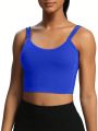 Solid Twist Backless Sports Tank Top