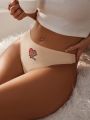 SHEIN Women'S Letter & Heart Printed Thong Panties