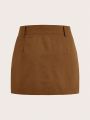 SHEIN Coolane Women's Camouflage Workwear Cargo Mini Skirt