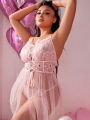 Valentine's Day Theme Plus Size Women's Sexy Lingerie With Heart-Shaped Embroidery