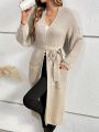 SHEIN Frenchy Women's Belted Cardigan Sweater