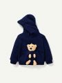 Cozy Cub Baby Boy 3D Bear Decor Kangaroo Pocket Hoodie