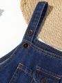 Toddler Boys' Denim Overalls With Pockets