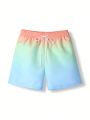 Men's Gradient Color Beach Shorts