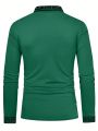 Manfinity Men's Patterned Long Sleeve Polo Shirt