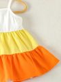 Baby Girls' Colorblocked Casual Simple Dress