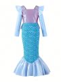 Girls' Cute Mermaid Printed Dresses