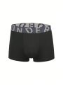 Men 4pcs Letter Graphic Tape Waist Boxer Brief