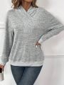 SHEIN LUNE Drop Shoulder Long Sleeve Sweatshirt