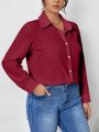 Plus Size Solid Color Simple And Fashionable Shirt