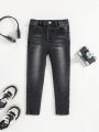 SHEIN Toddler Boys' Casual Slim Fit Denim Pants