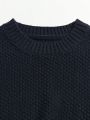 SHEIN Essnce Women's Irregular Hem Round Neck Knitted Top