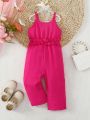 Baby Swiss Dot Frill Trim Cami Jumpsuit