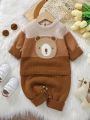 Baby Boys' Color Block Cute Bear Sweater Romper