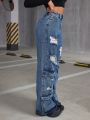 SHEIN ICON Workwear Style Wide Leg Jeans