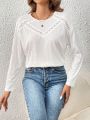 SHEIN Frenchy Lace Insert Women'S Long Sleeve T-Shirt