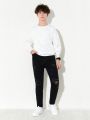 Teenage Boys' New Arrival Ripped Washed Black Jeans, Casual And Fashionable