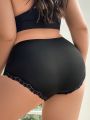 Women'S Plus Size Lace Patchwork Triangle Panties
