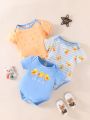 Baby Boy Cartoon Printed Short Sleeve Romper