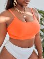 SHEIN Swim Vcay Plus Solid Bikini Top