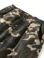 Girls Street Camouflage Cargo Pocket Denim Trousers