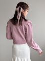 FriFul Solid Puff Sleeve Sweater