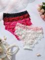 SHEIN 5pcs Ladies' Lace Triangle Underwear