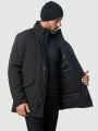 Men Flap Pocket Zip Up Winter Coat