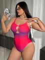 SHEIN Swim BAE Plus Size Ombre Cutout One Piece Swimsuit