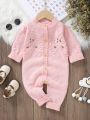 Infant Button Front Knit Jumpsuit