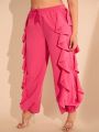 Katalyst Kouture Plus Ruffle Trim Drawstring Waist Pants