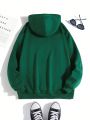 Beverage Print Kangaroo Pocket Drawstring Thermal Hoodie