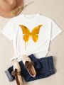 Women's Butterfly Print Short Sleeve T-shirt