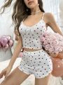 Women's Love Heart Printed Pajama Set